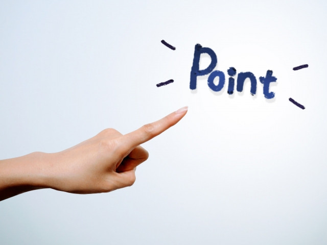pointの文字を指す指